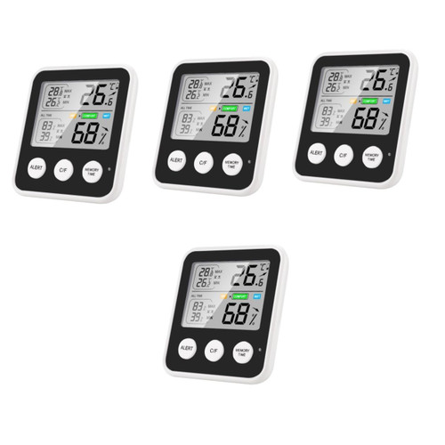 Happyyami Thermometer 4pcs Hydrometer for Humidity for Indoor Temperature Sensor Electronic Tools Humidity Gauge Indoor Digital Hygrometer Digital Temperature Gauge Home Tool Humidity Meter