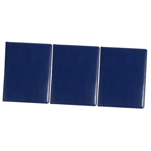 MAGICLULU 3 Pcs Leather Folder Notepad Pocket Document Holder Pocket Folders Leather Portfolio Notepad Portfolio Folder Document Padfolio Leather Briefcase File Folder A4 Notebook Paper Clip