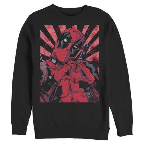 Marvel Big & Tall Classic Closeheart Pool Mens Pullover Crew Fleece, Black
