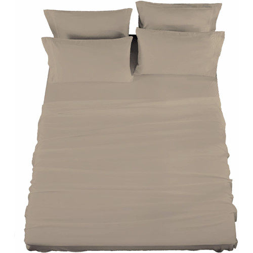 Raymond Waites 4 Piece Sheet Set, Cotton Rich, 400-Thread Count, Beige, King Sheet Set