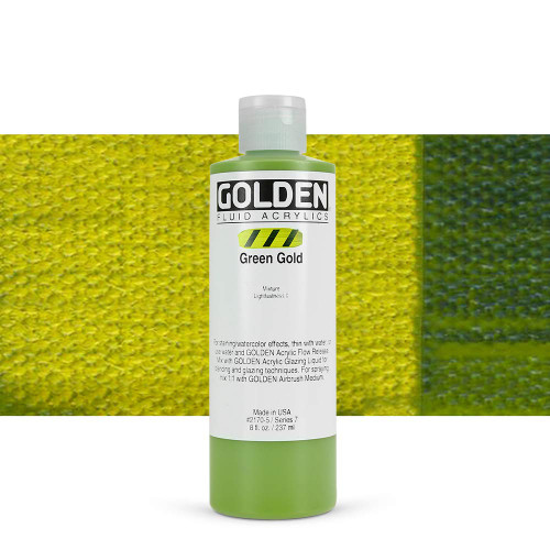 Golden Fluid Acrylic, 8 ounce bottle Green Gold