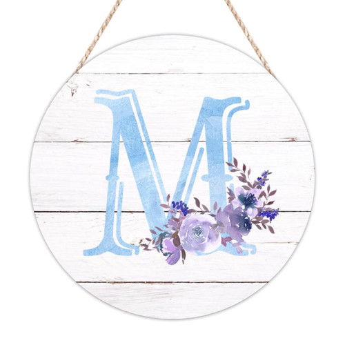 BESTORLOVE Welcome Sign for Wall Monogram Initial M Round Wood Signs Alphabet Purple Floral Wooden Plaques Spring Floral 16in Mid Century Art Wall Decoration for Farmhouse Laundry Room Bedroom BESTORLOVE Welcome Sign for Wall Monogram Initial M Round Wood Signs Alphabet Purple Floral Wooden Plaques Spring Floral 16in Mid Century Art Wall Decoration for Farmhouse Laundry Room Bedroom