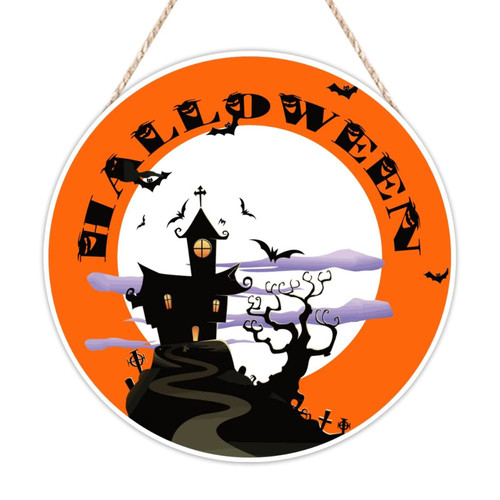 BESTORLOVE Welcome Sign for Front Porch Halloween Haunted House Wooden Signs Eat Drink Be Scary Wooden Plaques Vintage Solid Wood Printed Sign for Laundry Room Bathroom Bedroom Kitchen 16x16in