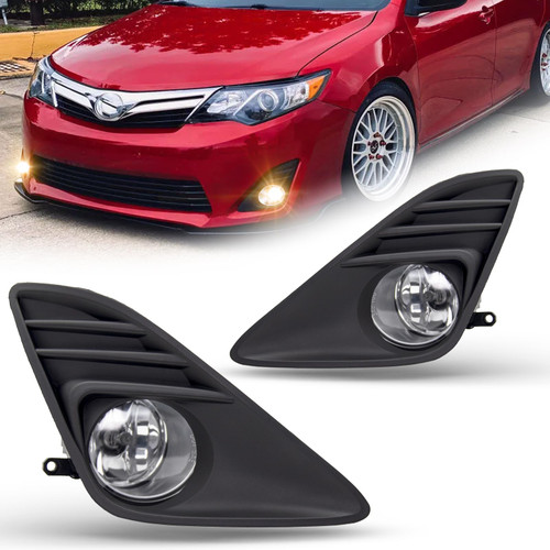 TENTIONAUTO Fog Lights Lamps Assembly for 2012 2013 2014 Toyota Camry Replacement with Wiring and Switch Kit H11 12V 55W Halogen Bulbs Clear Lens TENTIONAUTO Fog Lights Lamps Assembly for 2012 2013 2014 Toyota Camry Replacement with Wiring and Switch Kit H11 12V 55W Halogen Bulbs Clear Lens