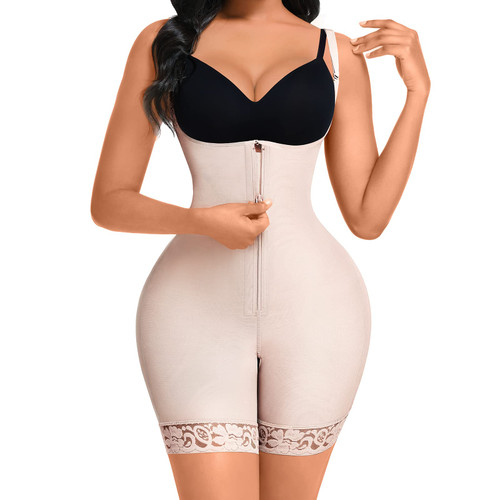 FeelinGirl Shapewear for Women Tummy Control Plus Size Body Shaper for Butt Lifter and Thigh Slimmer Faja Beige L