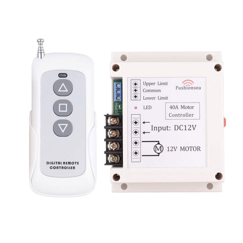 DC 12V 40A Motor Remote Control Switch 2CH Motor Forward and Reverse Wireless Switch, 433Mhz Remote Control Relay Use for Car, Motor, Electric Curtain, Water Pump and More