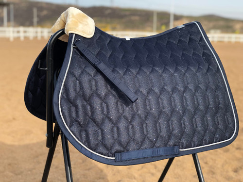 Ride Now Horse Saddle Pad Saddle Cloth Glitter MESH Dressage Saddle Pad Full/Pony All Purpose Saddle Pad Full/Pony (All Purpose Ful, Dark Navy)