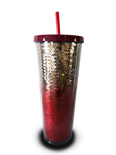 Starbucks Red Ombre Sequin Venti 24 oz Cold Cup