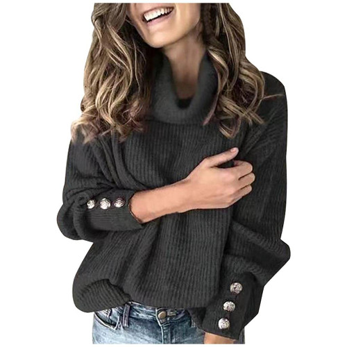 AODONG Sweaters Pullover for Women Solid Color Turtleneck Sweaters Long Batwing Sleeve Oversized Chunky Knit Tunic Tops