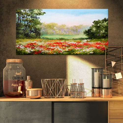 Poppy Field with Sky Landscape on Canvas Art Wall Photgraphy Artwork Print Poppy Field with Sky Landscape on Canvas Art Wall Photgraphy Artwork Print