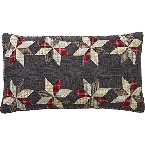 VHC Brands Navy Blue Primitive Americana Bedding Liberty Stars Sham, King
