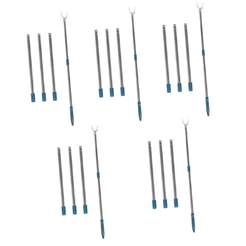 Zerodeko 5pcs clothes rail retractable reach stick telescoping reach stick pickup sticks reaching pole for closet clothing pole closet pole with hook valet hook Tie rod plastic adjustable