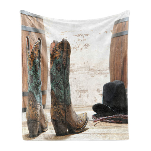 Lunarable Western Throw Blanket, American Rodeo Theme Cowgirl Design Leather Boots Hat Rustic Picture, Flannel Fleece Accent Piece Soft Couch Cover for Adults, 70" x 90", Black Brown Lunarable Western Throw Blanket, American Rodeo Theme Cowgirl Design Leather Boots Hat Rustic Picture, Flannel Fleece Accent Piece Soft Couch Cover for Adults, 70" x 90", Black Brown