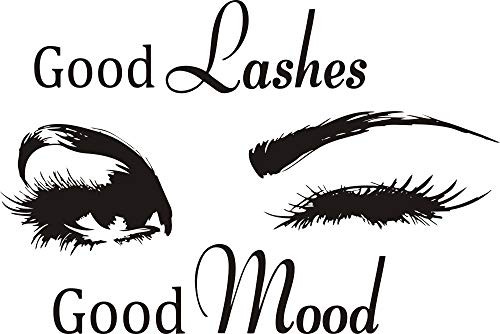 Home Decoration Wall Decal Good Lashes Good Mood Eyes Lashes Wall Decor Sticker Art Vinyl Sticker for Bedroom Beauty Salon Make UP Wall Sticker Y130 (57X85CM, Black) Home Decoration Wall Decal Good Lashes Good Mood Eyes Lashes Wall Decor Sticker Art Vinyl Sticker for Bedroom Beauty Salon Make UP Wall Sticker Y130 (57X85CM, Black)