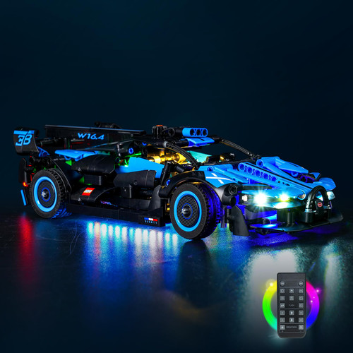 VONADO LED Light Kit for Lego Bugatti Bolide Agile Blue, Remote Control Lighting Compatible with Lego Bugatti 42162 Building Set (No Lego Model), Creative DIY Lego Technic Bugatti Lights (ONLY Light)