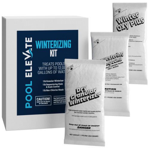 Pool Elevate Winter Closing Kit - Winterizing Kit for Above Ground & In-Ground Pools up to 12,000 Gallons: Protect Your Pool at The end of The Season with Our 3-in-one Kit for Winter Maintenance