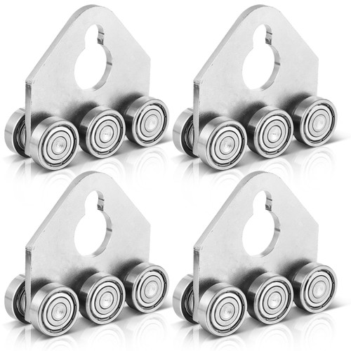 Zonon 4 Pcs 6 Wheel Trolley Assembly Silver Stable Welded Roller Trolley Welding Roller Bearing for 1-5/8" Wide and All 1-5/8" or Taller Strut Channel