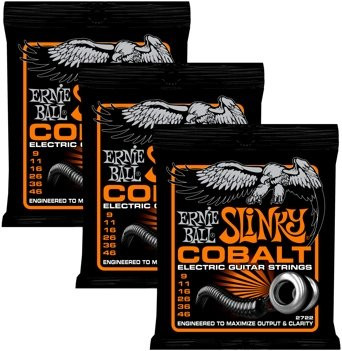 Ernie Ball 2722 Cobalt Hybrid Slinky Electric Strings 3-Pack