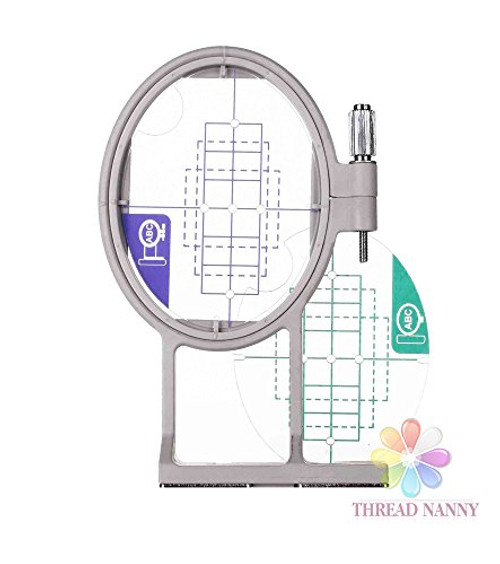 New ThreadNanny SA442 1-inch x 2-1/2-inch Embroidery Hoop w/ Placement Grids for Brother PE-700, PE700II, PE-750D, PE-770, PE-780D, Innovis 1000, Innovis 1200, Innovis 1250D, PC-6500, PC-8200, PC-8500 And Babylock Ellure, Emore and Esante New ThreadNanny SA442 1-inch x 2-1/2-inch Embroidery Hoop w/ Placement Grids for Brother PE-700, PE700II, PE-750D, PE-770, PE-780D, Innovis 1000, Innovis 1200, Innovis 1250D, PC-6500, PC-8200, PC-8500 And Babylock Ellure, Emore and Esante