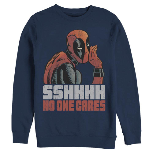 Marvel Tall Size Classic No One Mens Pullover Crew Fleece, Navy Blue