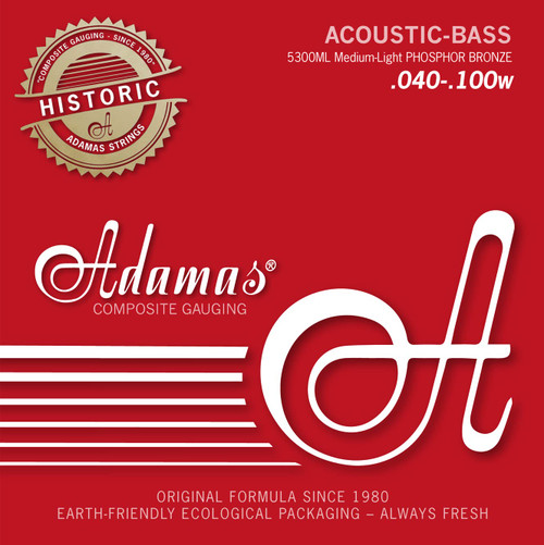 Adamas Strings for Acoustic Guitar Phosphor Bronze, solid brass ball-end Set 4-string med-light 5300ML