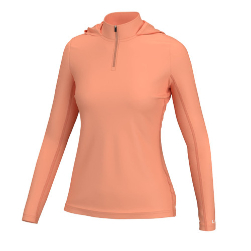 HUK Women's Standard Icon X Hoodie, Fishing Shirt with Sun Protection, Coral Reef, Small