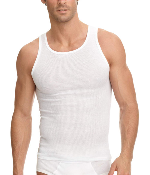 Jockey Men's T-Shirts Tall Man Classic A-Shirt Tank - 2 Pack, White, 4XL
