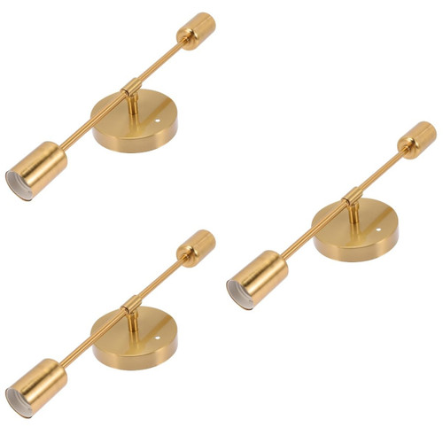 LIFKOME 3pcs Bathroom Wall Light Rustic Light fixtures Gold Light Fixture Vintage Light fixtures Bathroom Light fixtures Industrial Wall Lighting Decorative Wall lamp Double Wall Light