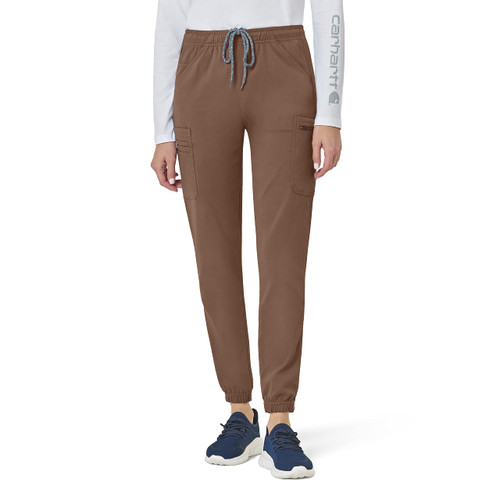 Carhartt womens Women's Carhartt Cargo Jogger Medical Scrubs Pants, Nutmeg, Large US