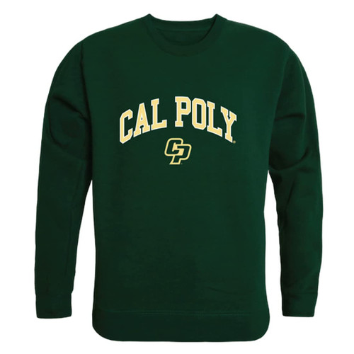 W Republic Cal Poly California Polytechnic State University Mustangs Campus Crewneck Pullover Sweatshirt Sweater - Forest Green, Medium