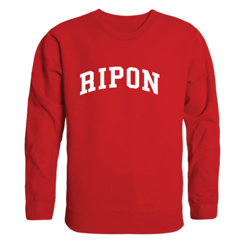 W Republic Ripon College Red Hawks Arch Crewneck Pullover Sweatshirt Sweater - Red, Small
