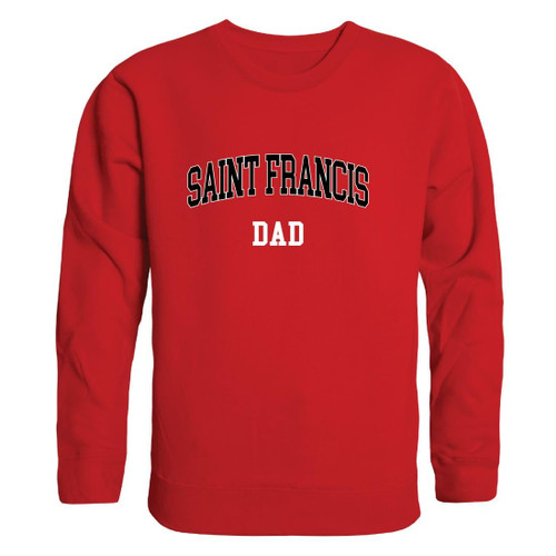 W Republic Saint Francis University Red Flash Dad Fleece Crewneck Pullover Sweatshirt Red Small