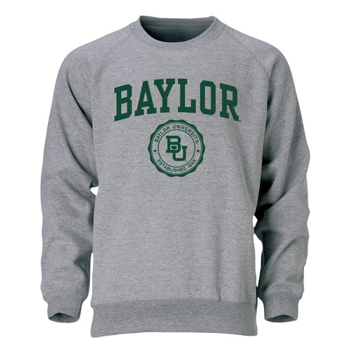 Barnesmith Baylor University Bears Crewneck Sweatshirt, Heritage, Charcoal Grey, Medium