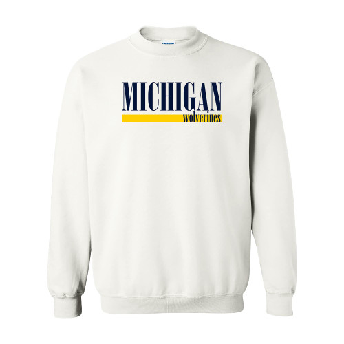 UGP Campus Apparel AW1274 - Michigan Wolverines Boldline Crewneck Sweatshirt - 3X-Large - White