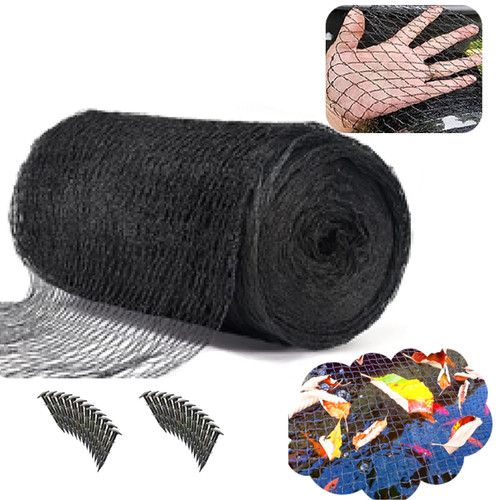 Vocray Pond & Pool Netting - 20 x 20 Ft?Heavy Duty Koi Pond Netting for Leaves Mesh Pond Garden Pool Net Protecting Koi from Herons Egrets Pelicans Seagulls Reusable & Stakes Included
