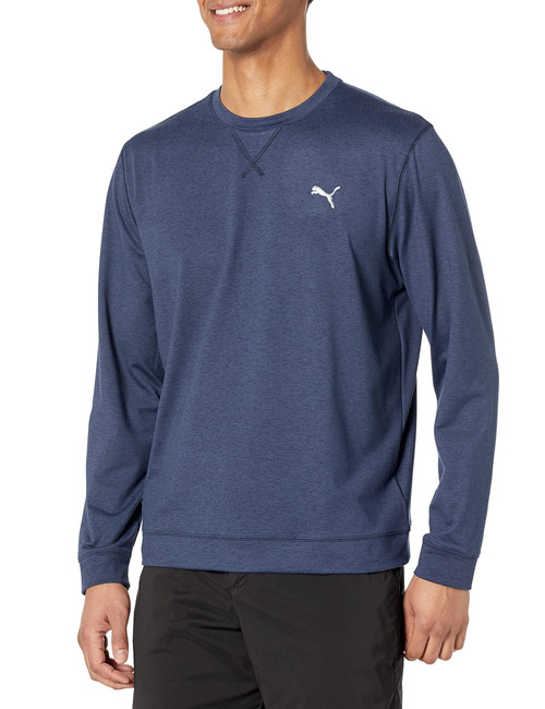 PUMA GOLF CLOUDSPUN Heather Crewneck, Navy Blazer Heather, M
