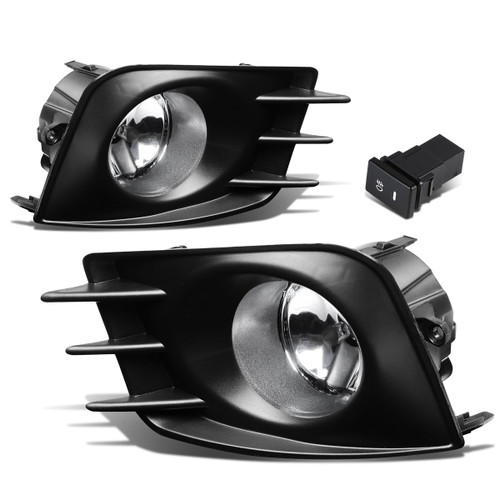 Compatible with Scion tC Pair of Bumper Driving Fog Lights + Bezel + Wiring Kit + Switch (Clear Lens)