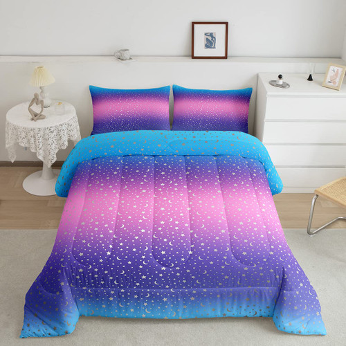Feelyou Magical Fantasy Bedding Set for Girls Boys Starry Sky Blue Purple Pink Gradient Comforter Set Galaxy Moon Star Comforter Room Decor Starry Sky Duvet Set Twin Size Quilt Boys Feelyou Magical Fantasy Bedding Set for Girls Boys Starry Sky Blue Purple Pink Gradient Comforter Set Galaxy Moon Star Comforter Room Decor Starry Sky Duvet Set Twin Size Quilt Boys