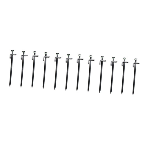 Unomor 12 Pcs Garden Stakes Ground pegs Aluminum Tent Stakes Outdoor Tent Stakes tarp Stakes Titanium Tent Stakes Outdoor Awning Nails Tent for Camping Canopy pegs Enhanced Steel Nail
