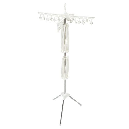Holibanna Towel Rack Clothes Dryer Rack Folding Dryer Hanger Laundry Cloth Rack Garment Rack Towel Drying Rack Collapsible Clothing Rack Air Drying Rack to Rotate White Hangers tie Alloy