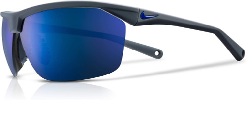 Nike EV1128-014 Tailwind 12 Sunglasses Matte Magnet Grey/Deep Royal Blue Frame Color, Grey with Blue Sky Mirror Lens Tint