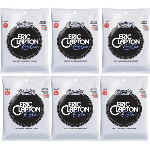 6-Pack Martin MEC Clapton's Choice Bronze Acoustic Guitar Strings MEC12 Light 12-54