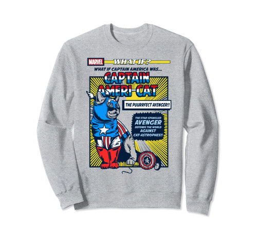 Marvel What If? Captain Ameri-Cat Comic Book Cover Sweatshirt