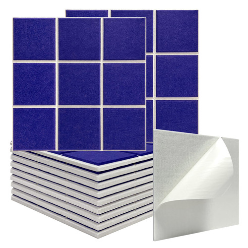 TroyStudio Acoustic Panel - 12 x 12 x 0.5 Inches 12 Pack Dense Thick Soundproofing and Sound Absorbing Panel, Wall and Ceiling Acoustical Treatment Felt tiles for Home, Recording Studio, Office