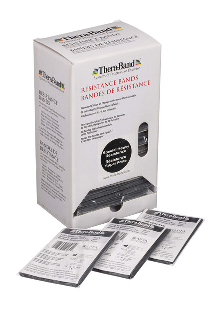 THERABAND Resistance Bands, 5 Foot, 30 Count Professional Latex Elastic Bands For Upper & Lower Body Exercise, Physical Therapy, Pilates, Home Workouts, & Rehab, Special Heavy Black, Advanced Level 1 THERABAND Resistance Bands, 5 Foot, 30 Count Professional Latex Elastic Bands For Upper & Lower Body Exercise, Physical Therapy, Pilates, Home Workouts, & Rehab, Special Heavy Black, Advanced Level 1