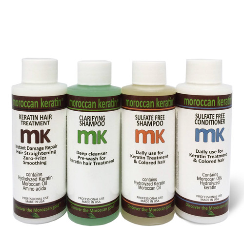 Moroccan Keratin Most Effective Brazilian Keratin Hair Blowout Starightening Smoothing Treatment Professional Salon Results Proven Formula Tratamiento de Keratina Brasilera 120ml X4 Kit