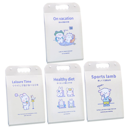 MAGICLULU 4pcs Organ Bag Document Bag Plastic Folders with Pockets Accordion Document Organizer Expanding Accordion File Folder Expanding File Paper Folders Student Scalable White Paper Bag