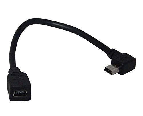 YCS Basics 6 Inch USB 2.0 Mini B Female to Right Angle Mini B Male Extension Cable