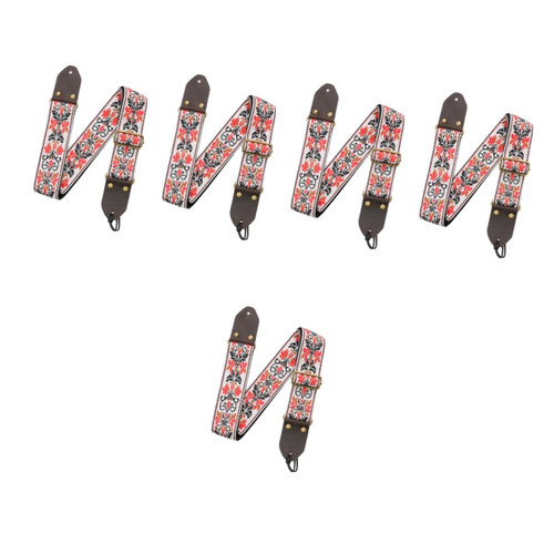 ibasenice 5pcs embroidered guitar strap bass strap acoustic guitar strap Folk guitar strap Widen guitar strap guitar straps electric leather waist belt guitar shoulder cotton ukulele strap