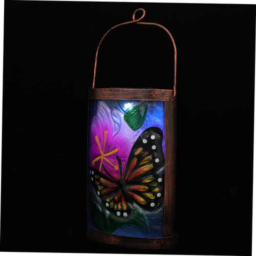DOITOOL Solar Hanging Light Retro Decor Exterior Solar Lights LED Lantern Garden Solar Lantern Lights Garden Decorative Lights Hanging Solar Lantern Lights Iron Solar Light Landscape Light